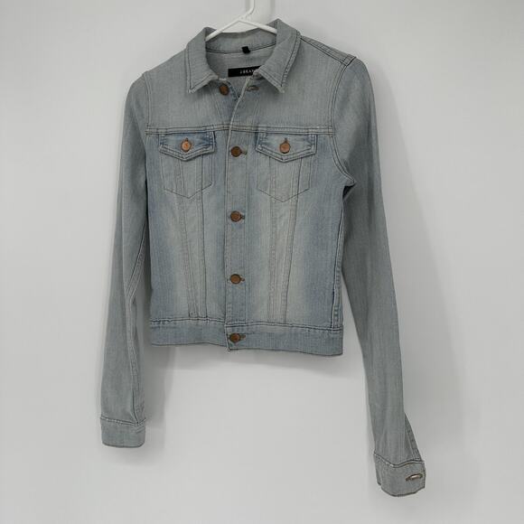 J Brand Jacket Womens XS Denim Atomic Stretch Button Up Distressed 40503225 - Picture 3 of 13